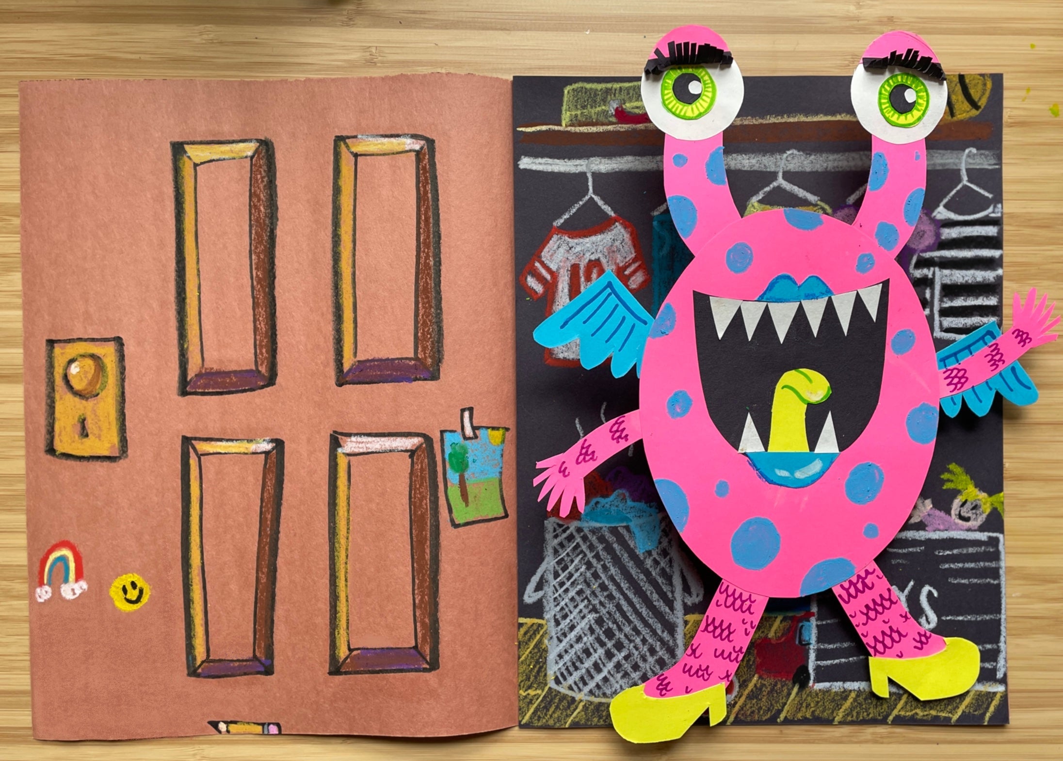 Monster in my closet art lesson