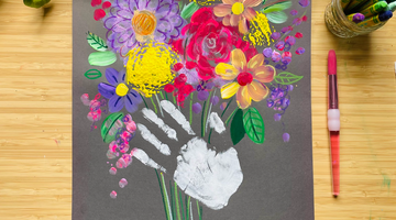 Easy Mother's Day Art Project for Kids: Printed Floral Bouquet