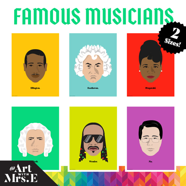 Famous Musicians Posters | Digital Downloads