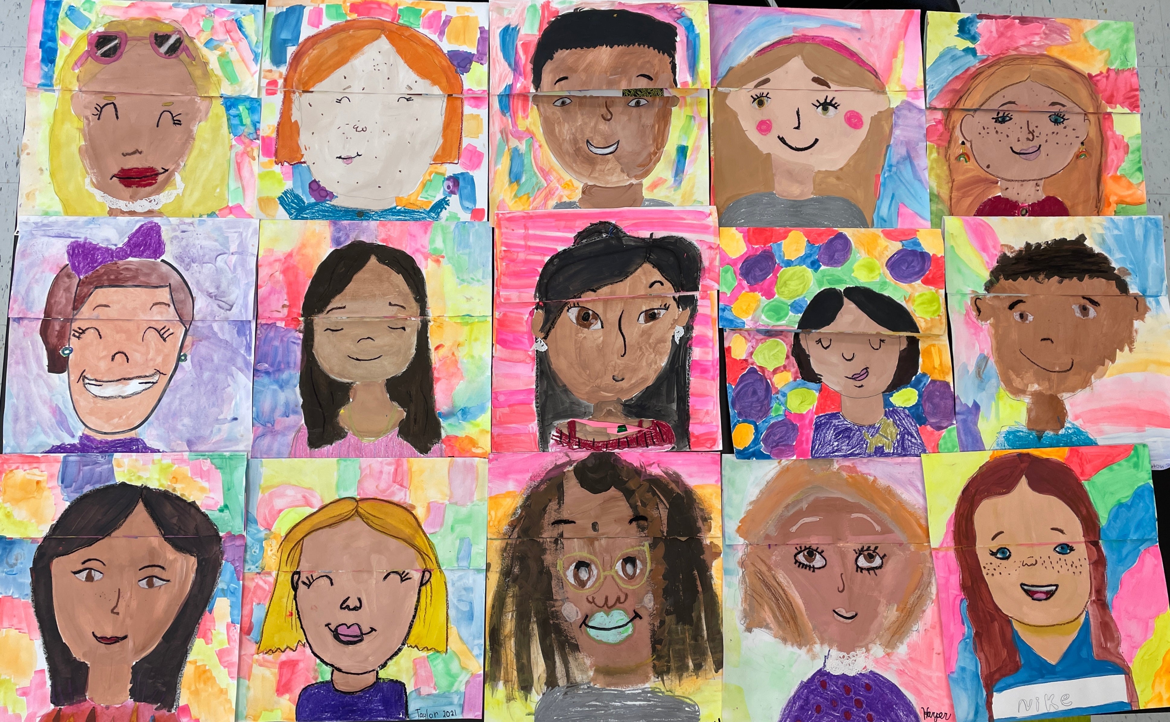 My Favorite Self Portrait Art Lesson for Kids: The Real Me Art Project