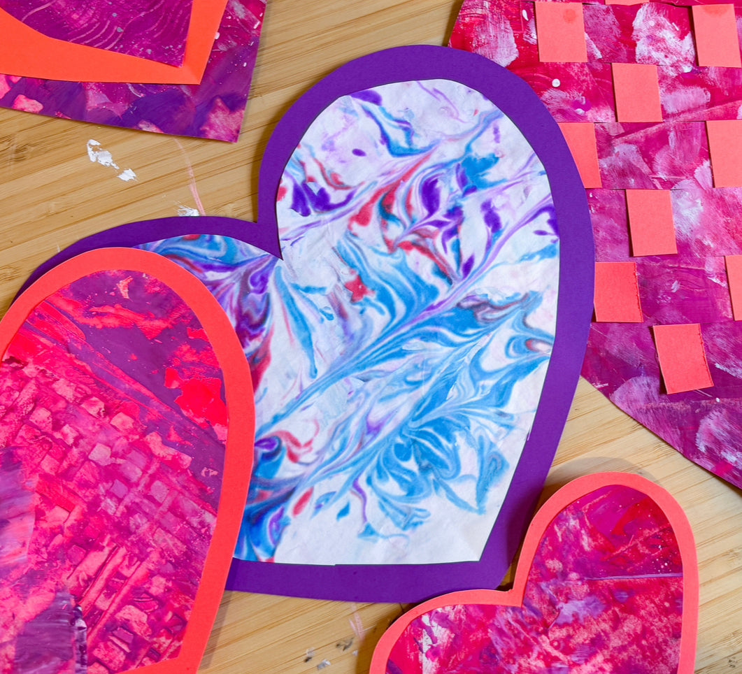 How to Make Shaving Cream Marbled Paper Valentines