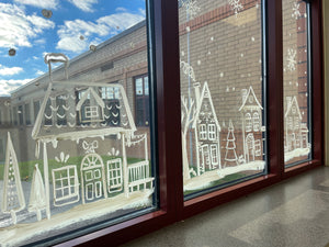 Winter Village Window Painting – Art With Mrs. E