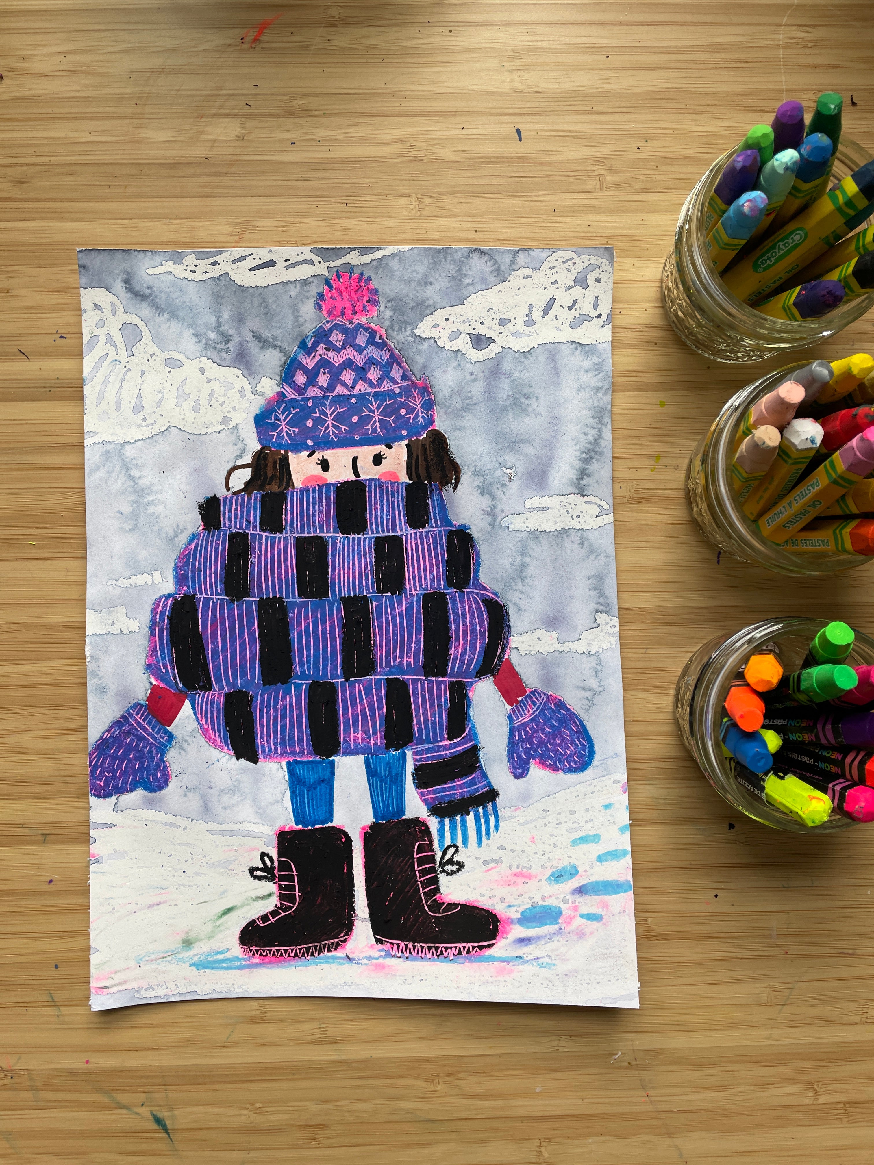 Scarf Selfie Winter Art Lesson! – Art With Mrs. E