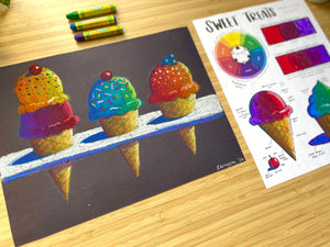 Wayne Thiebaud cupcake and ice cream art lesson 