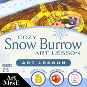 Cozy Snow Burrow Mixed Media Elementary Art Lesson