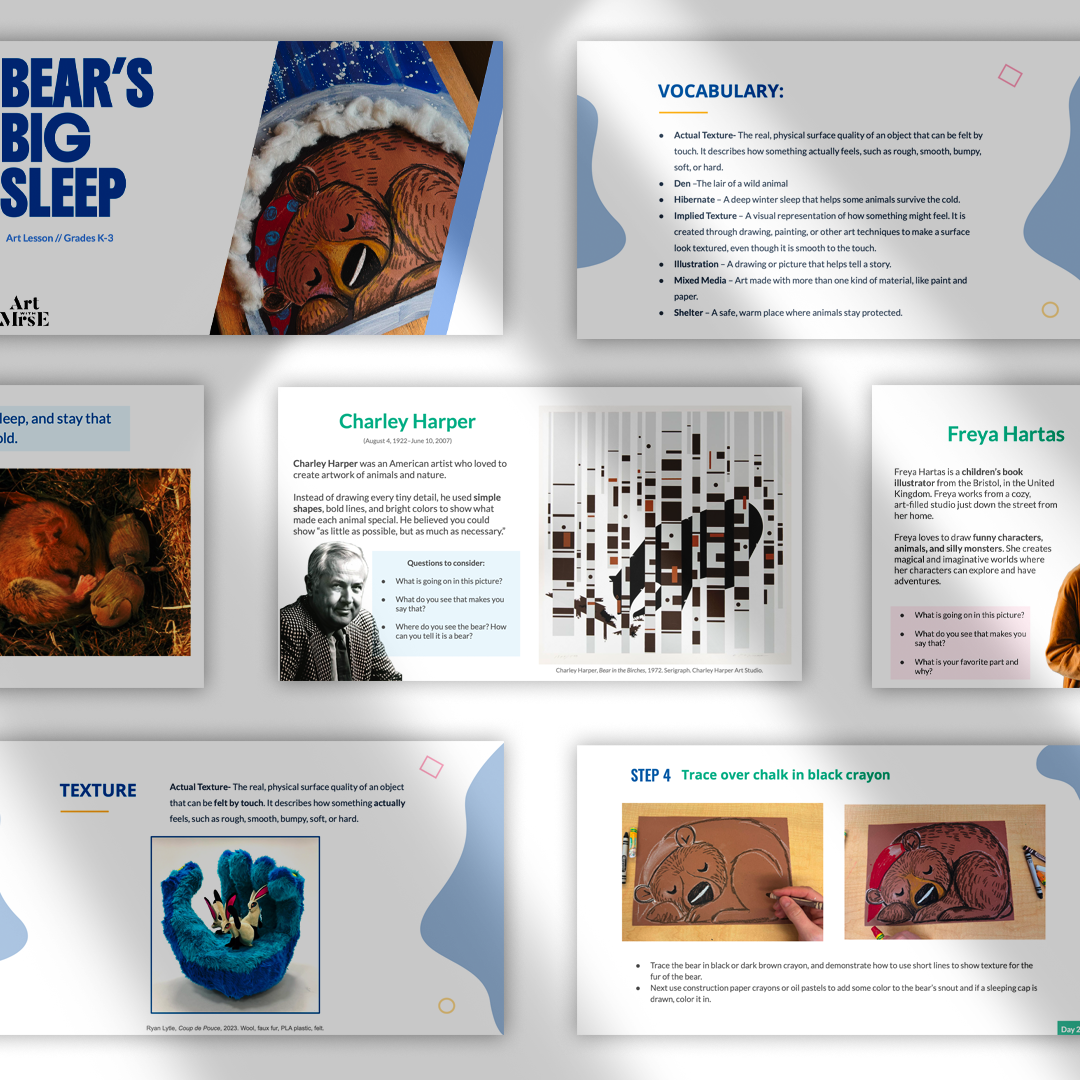 Hibernating Bear Art Lesson K-3