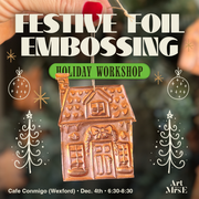 Festive Foil Embossing Holiday Workshop at Cafe Conmigo