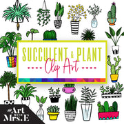 Hand-Drawn Succulents & Plants | Clip Art