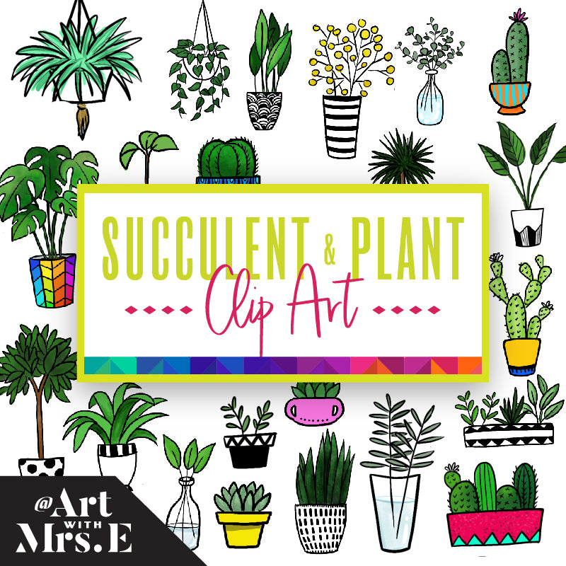 Hand-Drawn Succulents & Plants | Clip Art