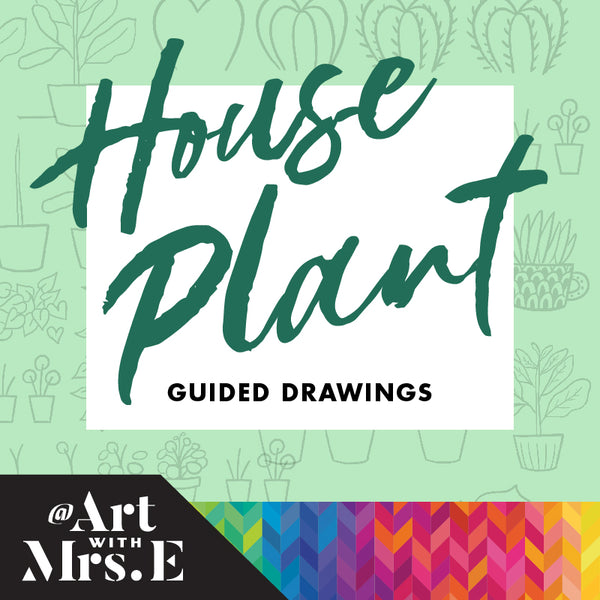 draw a house plant House Plant Guided Drawing