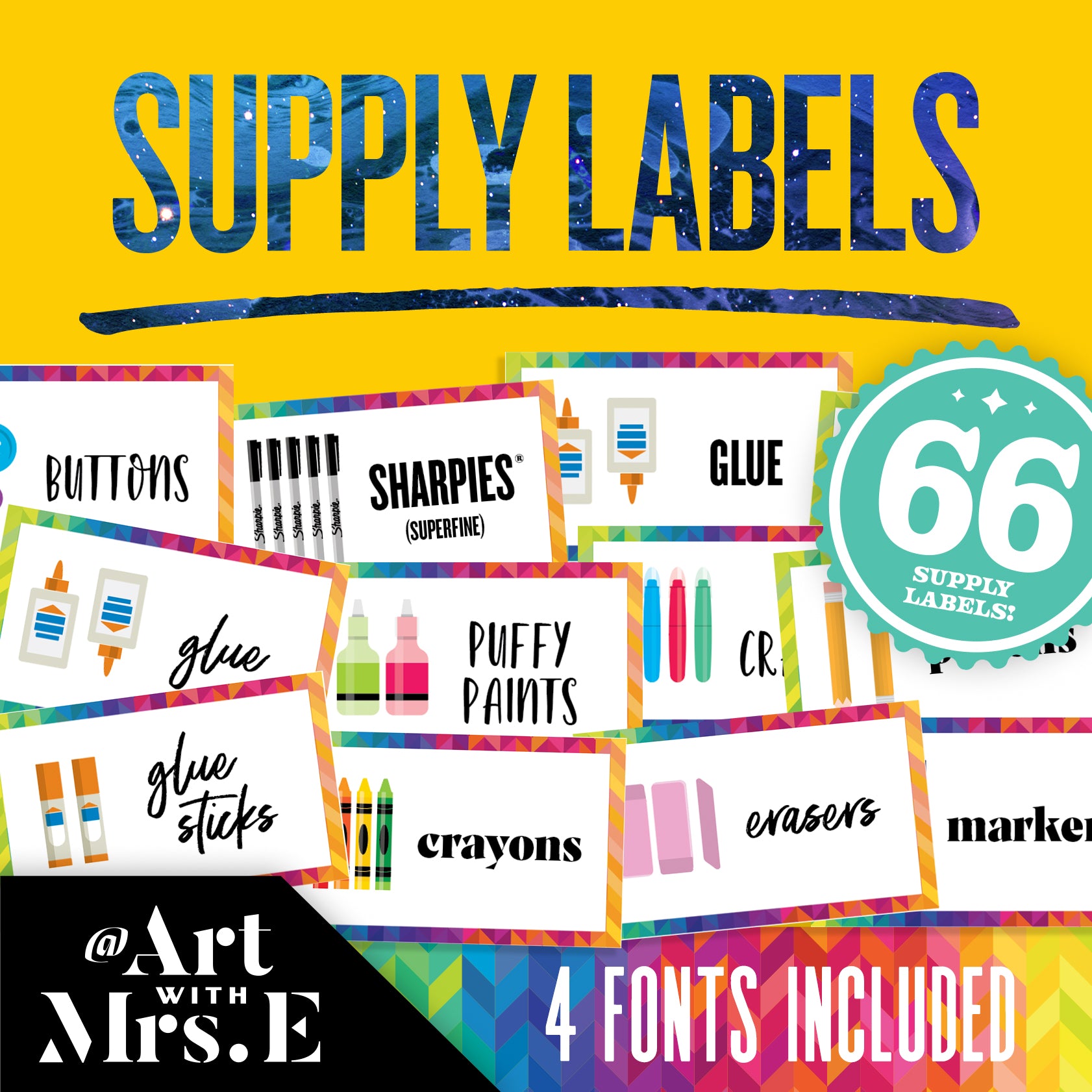 Supply Caddy Labels by art with heart studio