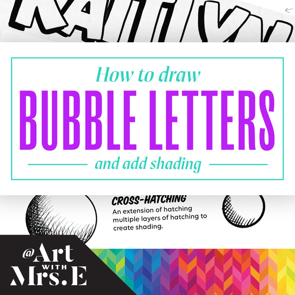 How To Draw Bubble Letters + Add Shading | Digital Download