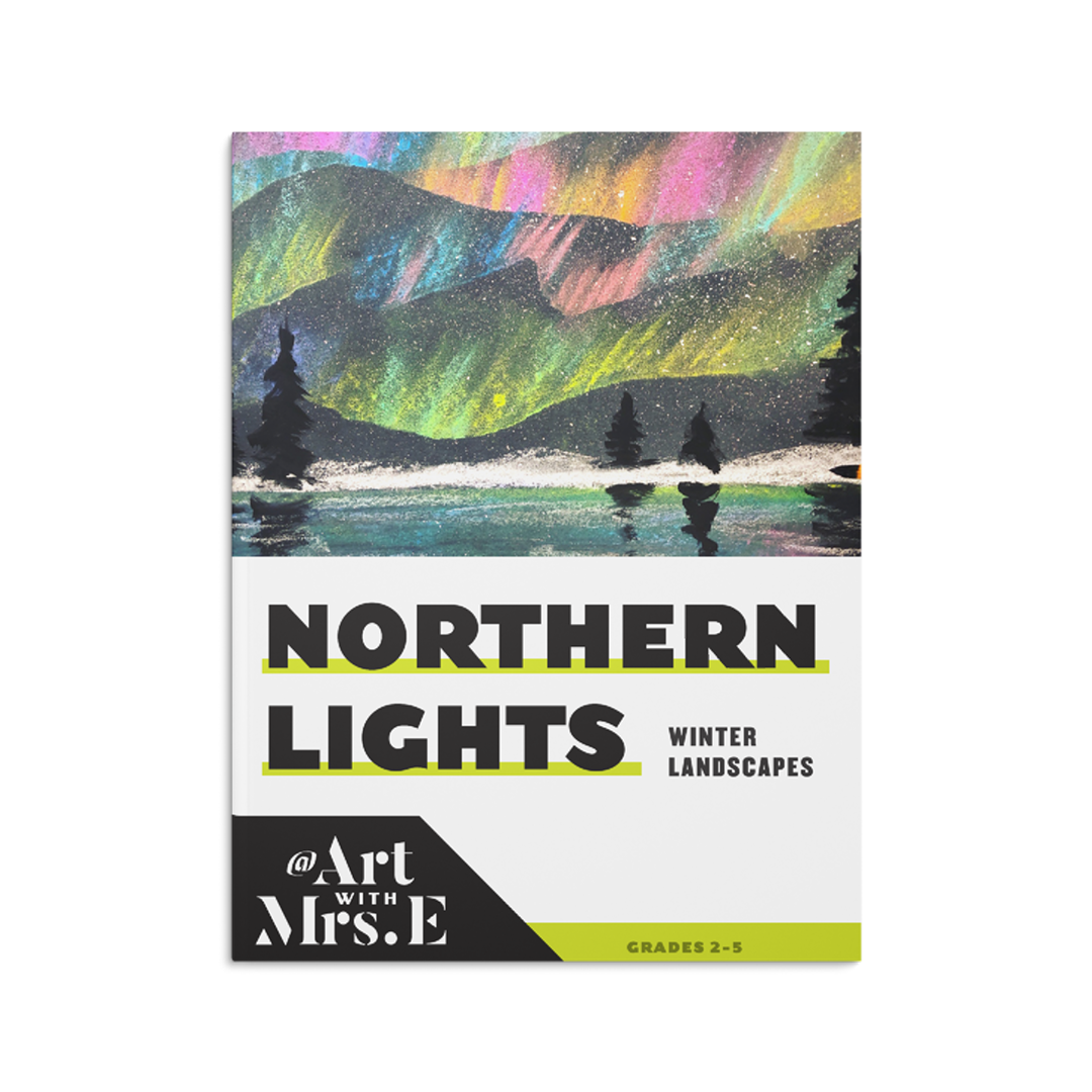 Northern Lights Winter Landscapes | Art Lesson | Digital Download