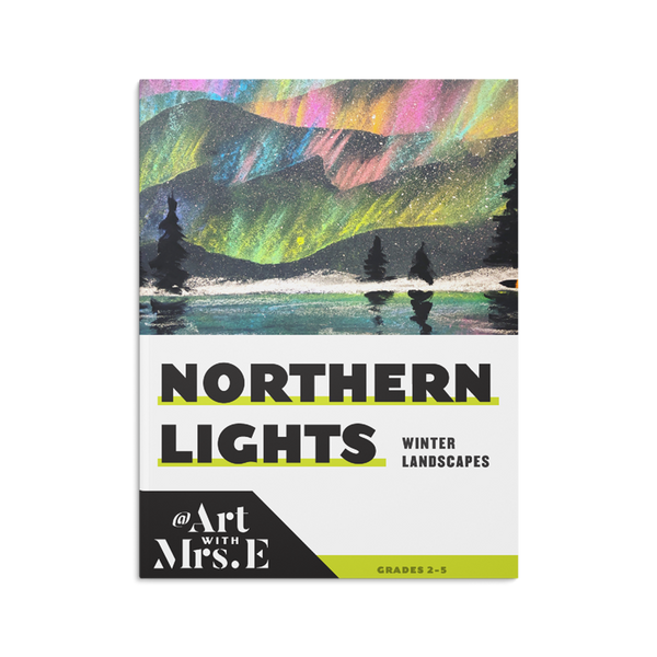 Northern Lights Winter Landscapes | Art Lesson | Digital Download