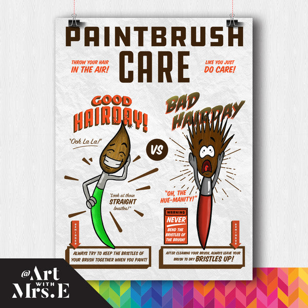 Paintbrush Care | Classroom Visual | Digital Download