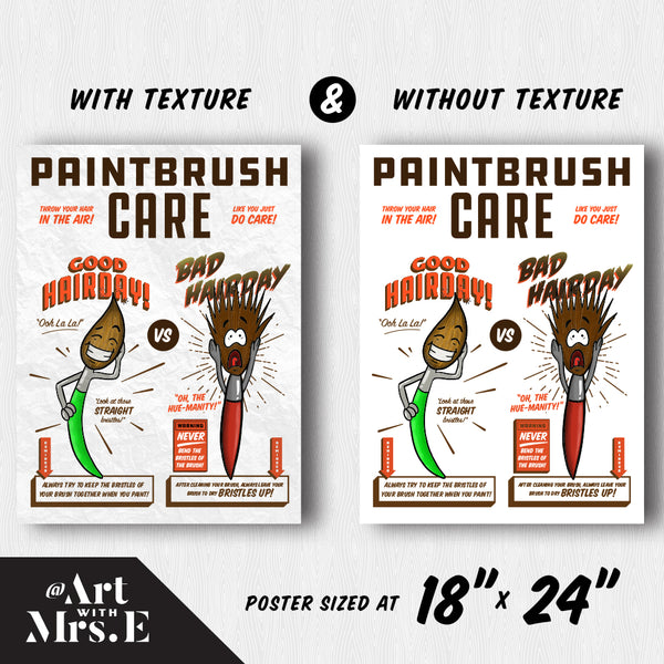Paintbrush Care | Classroom Visual | Digital Download