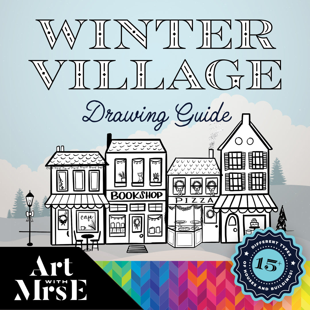 Winter Village Drawing Guide | Digital Download