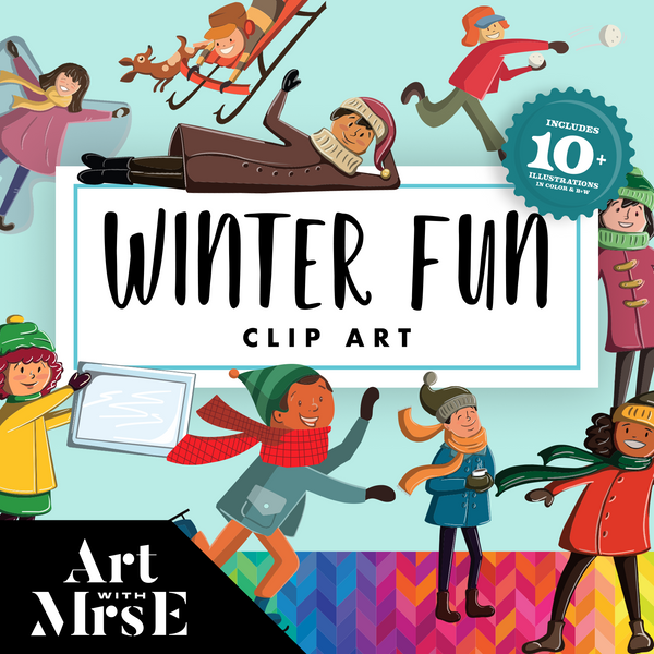 Kids Winter Fun Clip Art Set