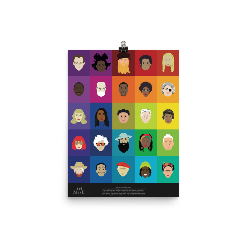 Famous Artist Rainbow Poster