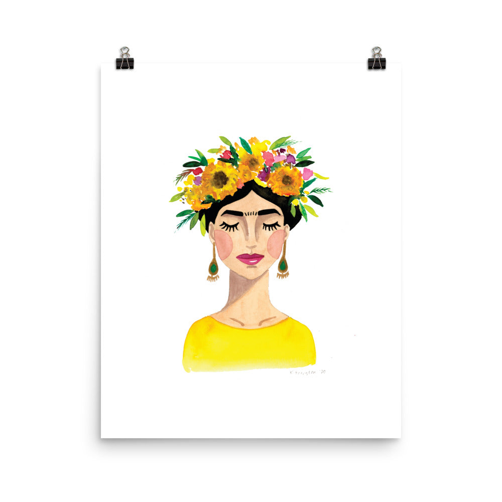 Floral Frida (Yellow) Print