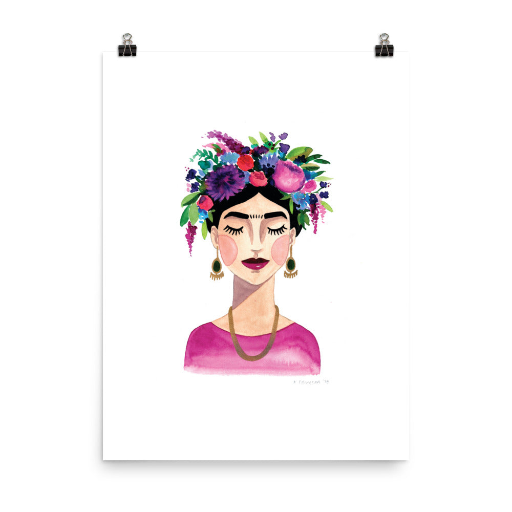 Floral Frida (Pink) Print