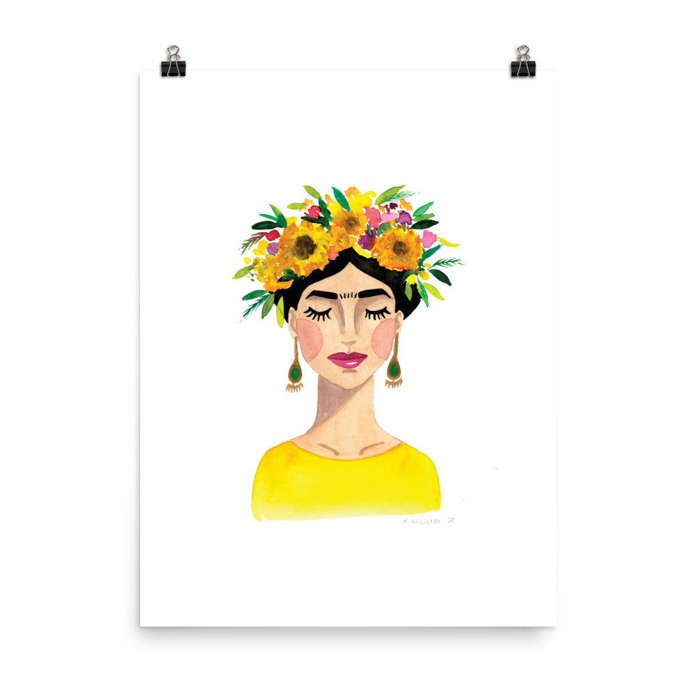 Floral Frida (Yellow) Print