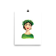 Floral Frida (Green) Print