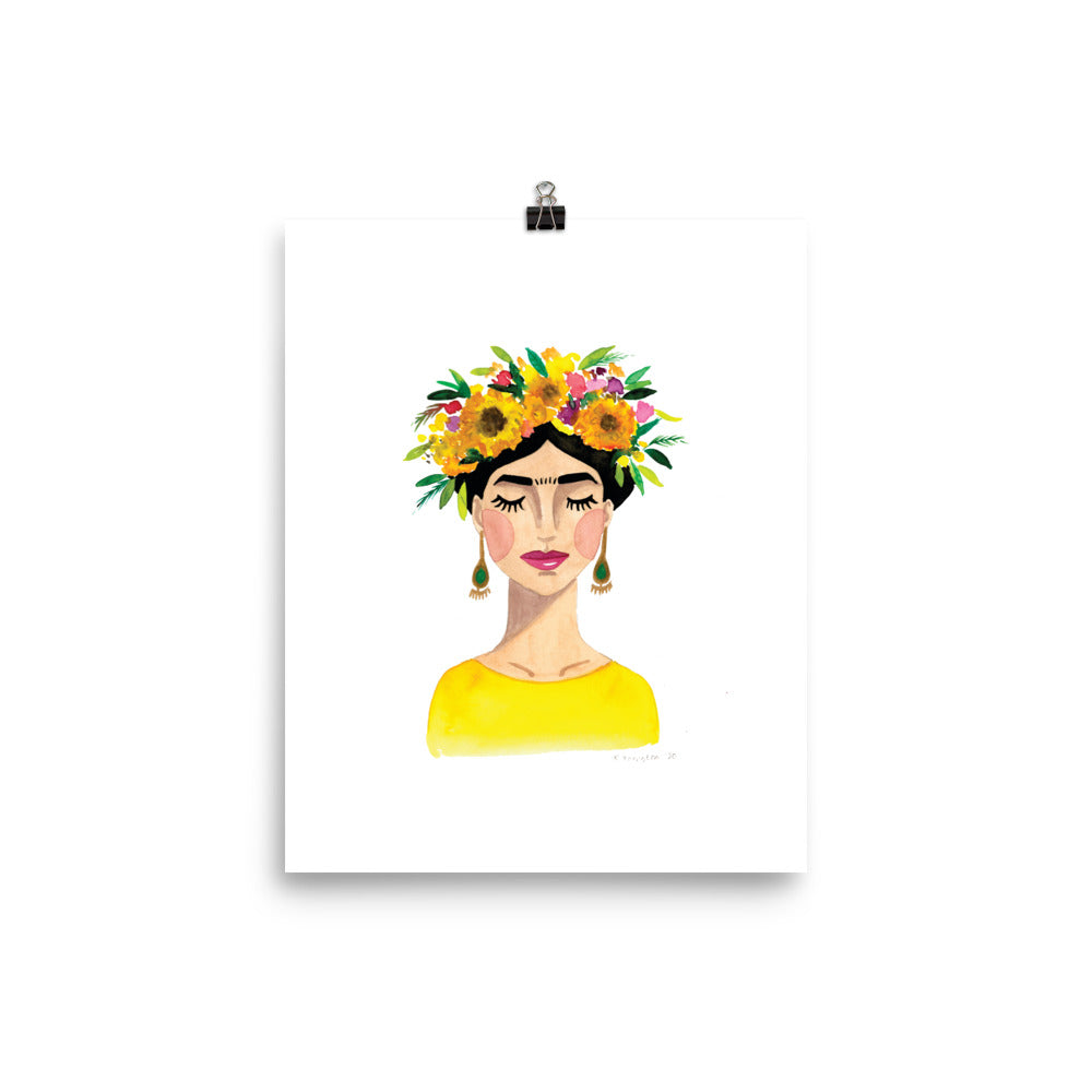 Floral Frida (Yellow) Print