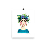 Floral Frida (Blue) Print